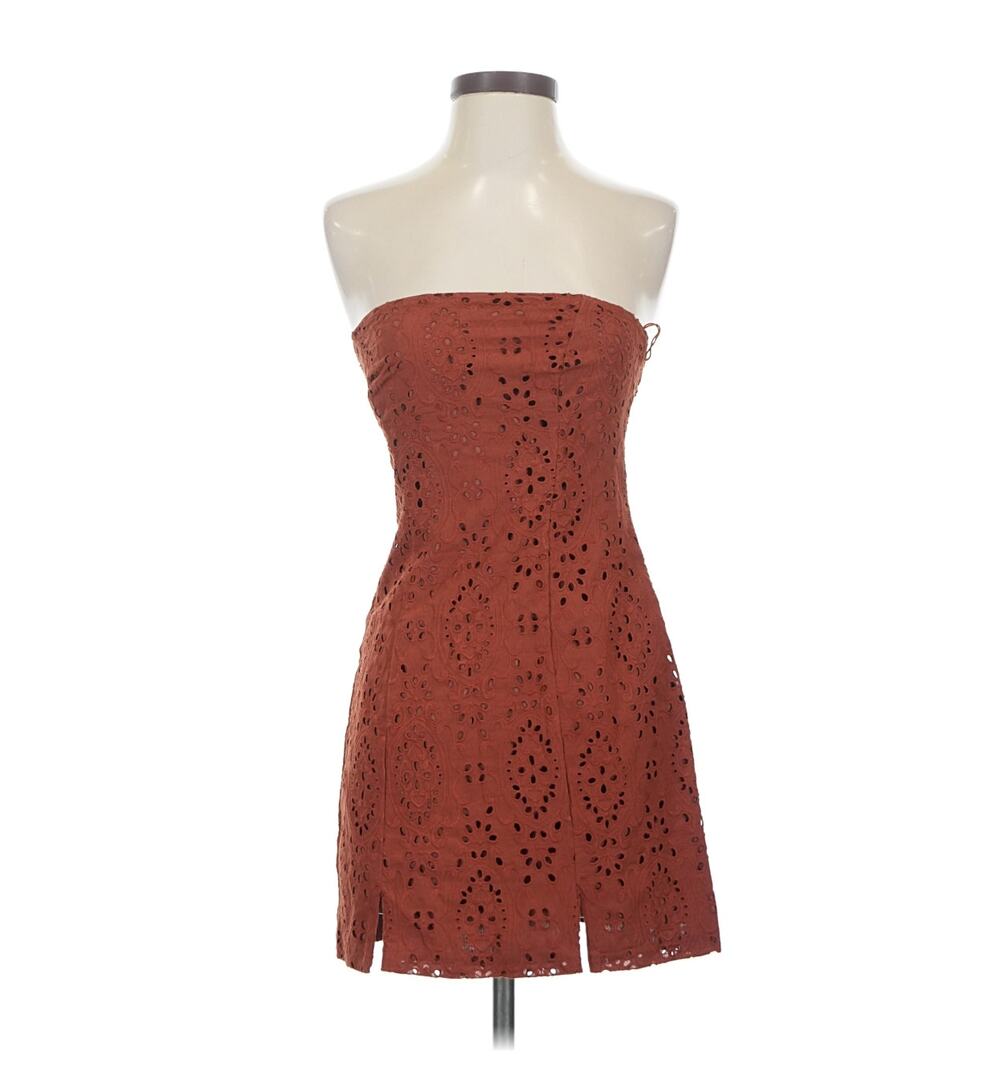 Rumer Sienna Strapless Mini Dress Brown NWT